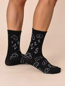 2 pares calcetines de hombres con estampado de dibujos animados - Multicolor - Ver 3