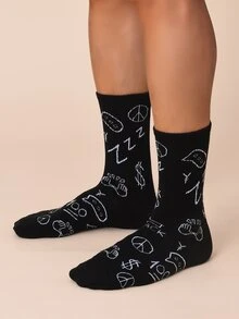 2 pares calcetines de hombres con estampado de dibujos animados - Multicolor - Ver 4