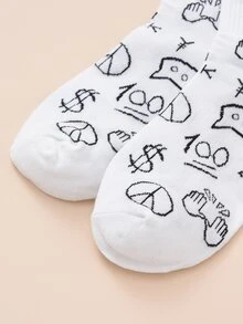 2 pares calcetines de hombres con estampado de dibujos animados - Multicolor - Ver 5