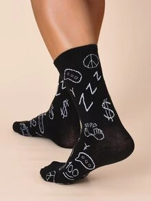 2 pares calcetines de hombres con estampado de dibujos animados - Multicolor - Ver 6