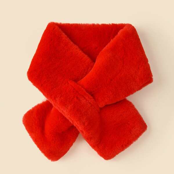 

Kids Simple Plain Scarf, Red
