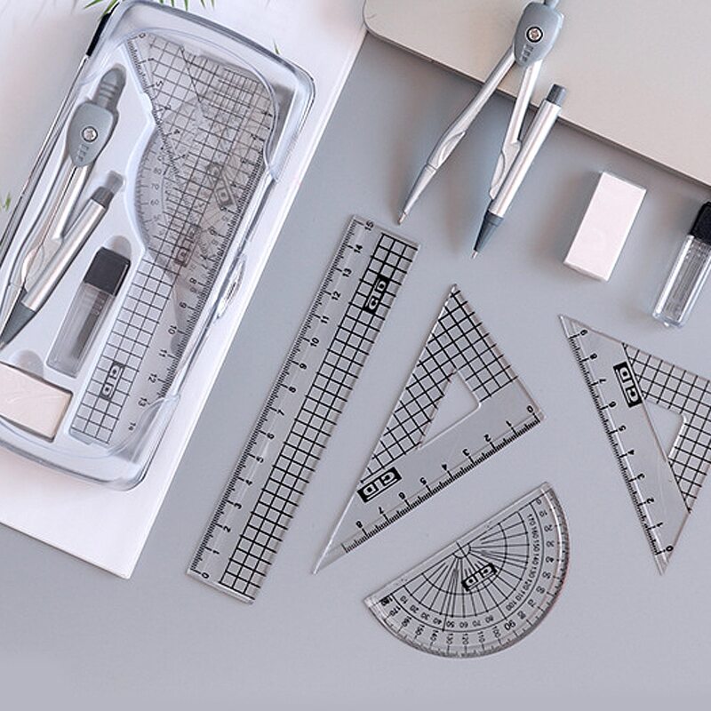 

1box Multifunction Compass & Ruler Set, Multicolor