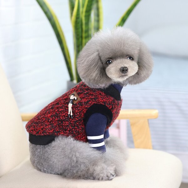 

Button-up Knit Dog Jacket, Burgundy