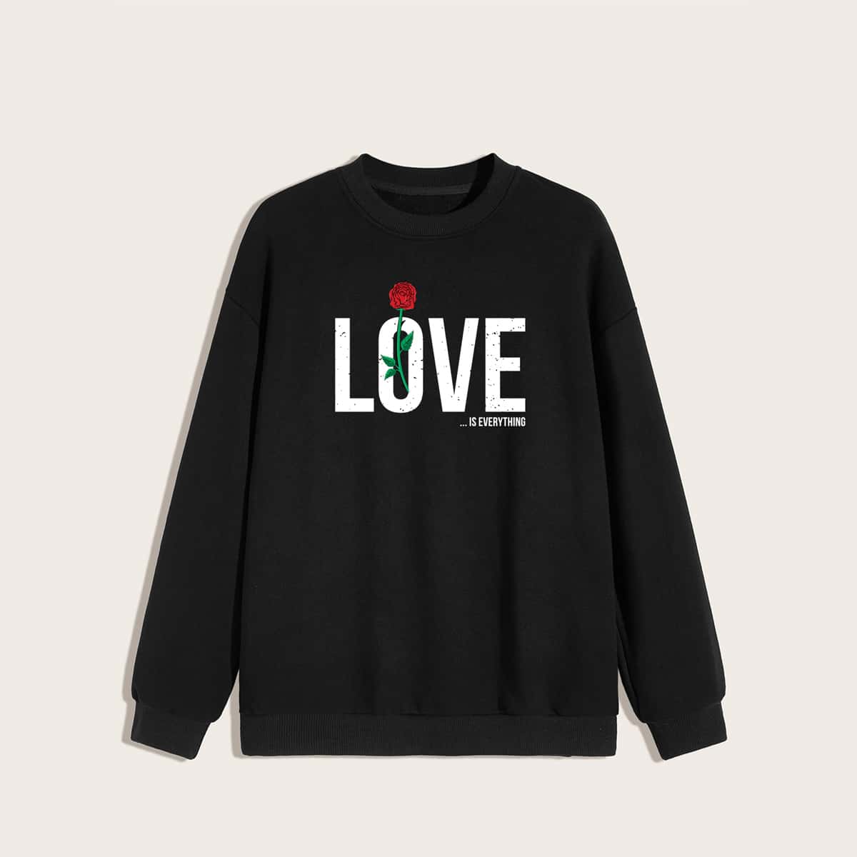 

Guys Letter Rose Graphic Sweatshirt, Black