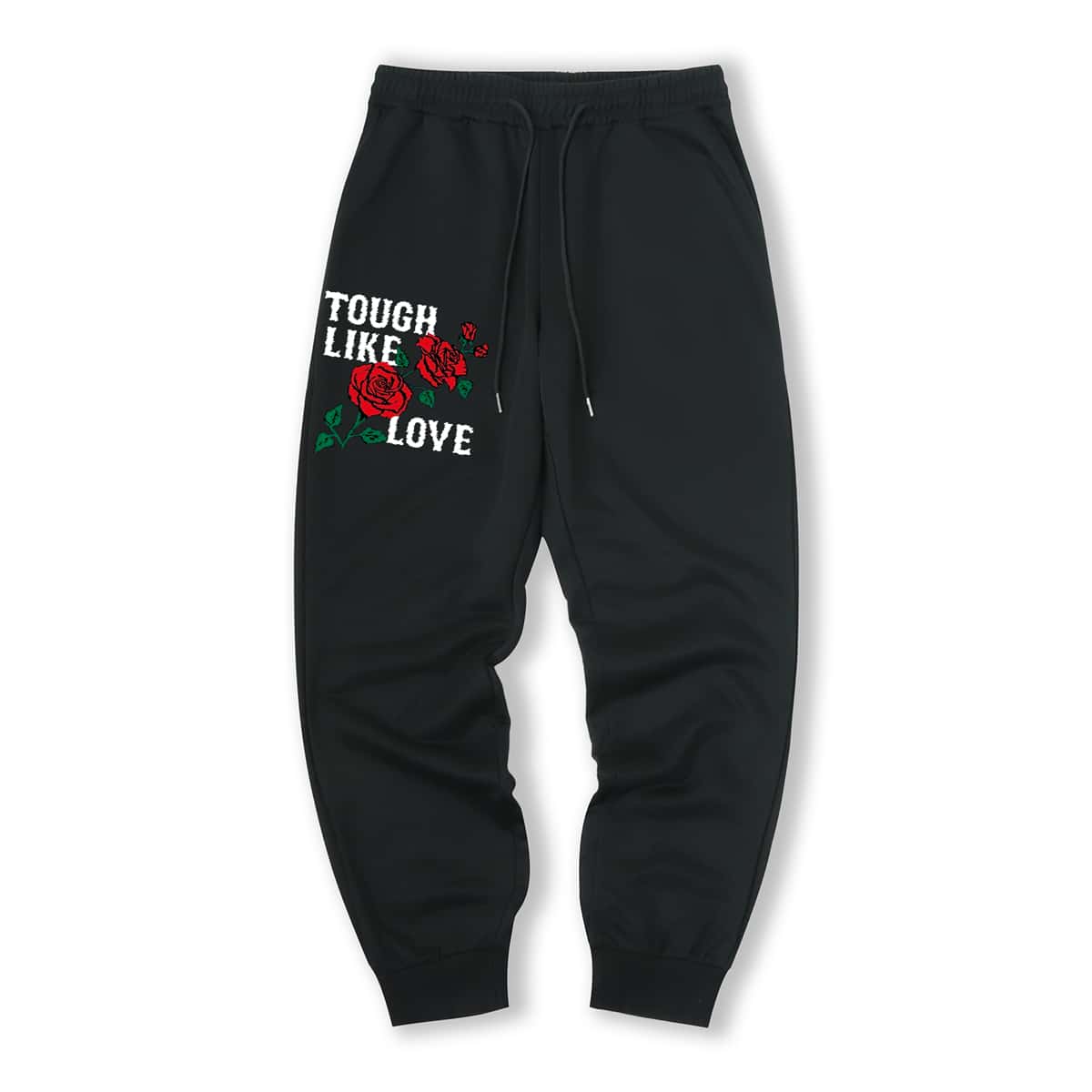 

Guys Letter Rose Graphic Sweatpants, Black