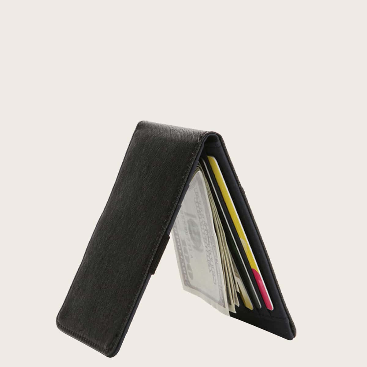 

Guys Minimalist Fold Over Wallet, Black