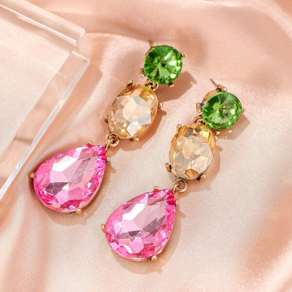 

Gemstone Drop Earrings, Multicolor