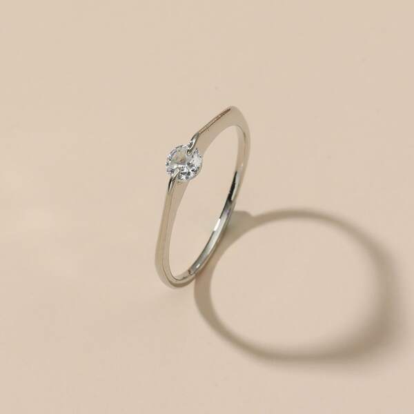 

Rhinestone Decor Ring, Silver