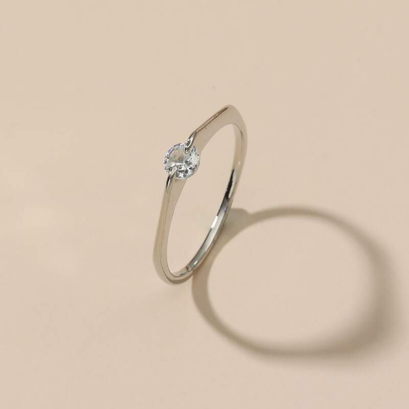 

Rhinestone Decor Ring, Silver