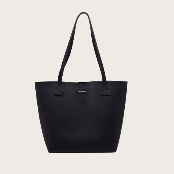 

Minimalist Tote Bag With Inner Pouch, Black