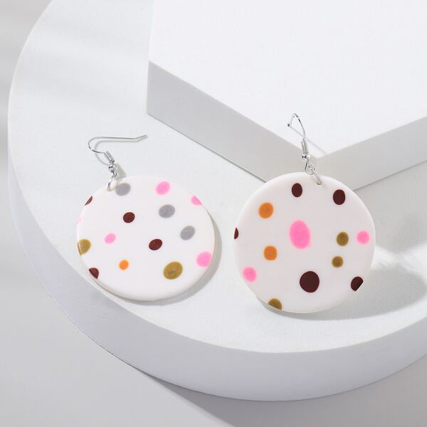 

Round Drop Earrings, Multicolor