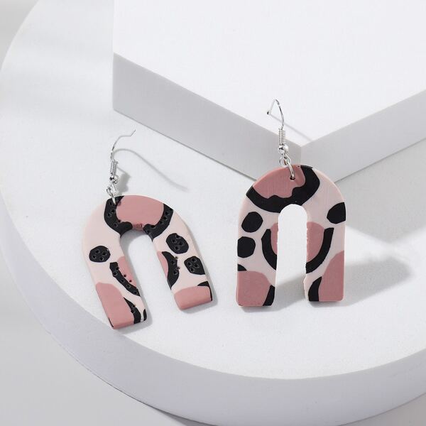 

Color Block Drop Earrings, Multicolor