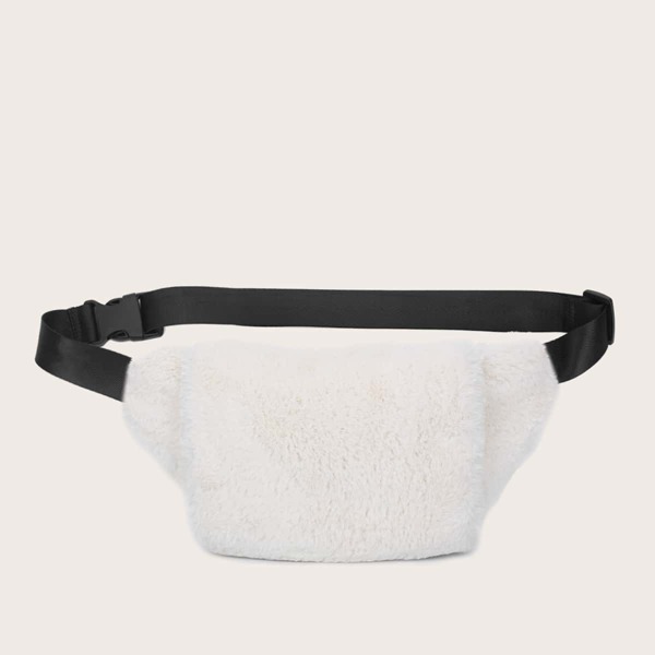

Minimalist Fluffy Fanny Pack, White