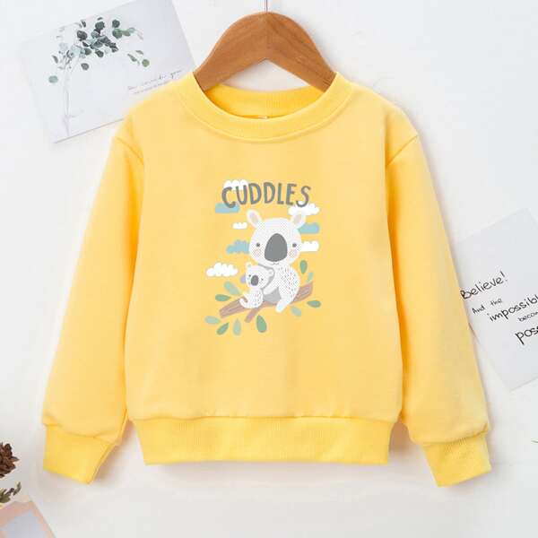 

Toddler Boys Koala And Letter Graphic Sweatshirt, Yellow