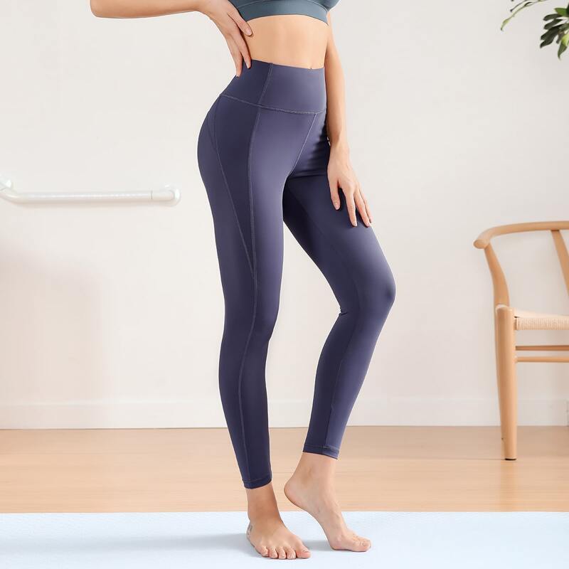 

Wide Waistband Solid Sports Leggings, Mauve purple