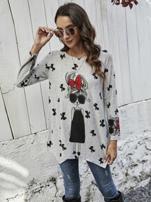 Mulvari 人像圖案長款T恤 - 彩色 - 查看 5