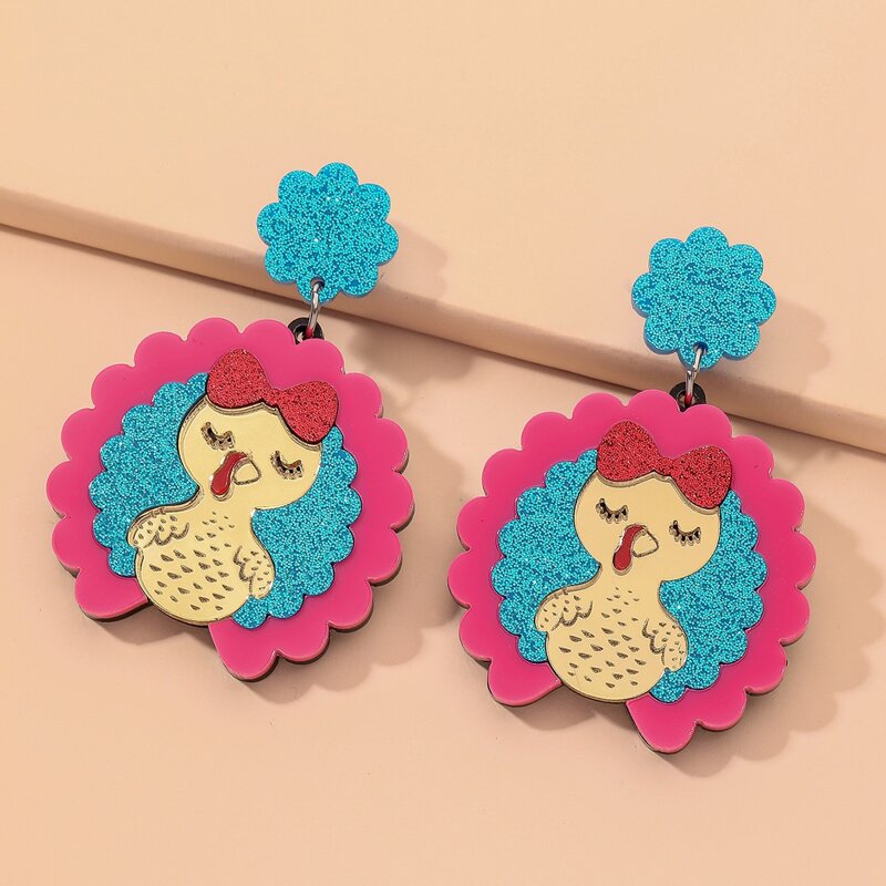 

Thanksgiving Turkey Drop Earrings, Blue