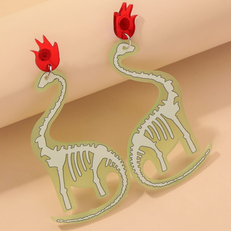 

Acrylic Dinosaur Drop Earrings, Multicolor