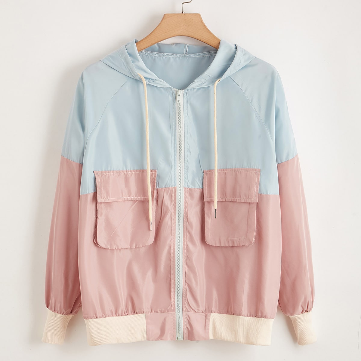 Image of Plus Flap Pocket Colourblock Windbreaker Jacket