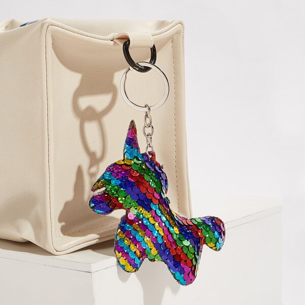 

Christmas Unicorn Shaped Sequin Bag Charm, Multicolor