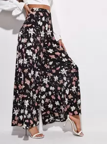 SHEIN Unity Quần Dây kéo Hoa Thanh lịch - Nhiều màu - Xem 1