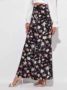 SHEIN Unity Quần Dây kéo Hoa Thanh lịch - Nhiều màu - Xem 3