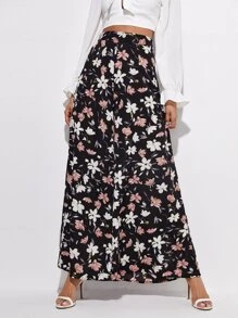 SHEIN Unity Quần Dây kéo Hoa Thanh lịch - Nhiều màu - Xem 5