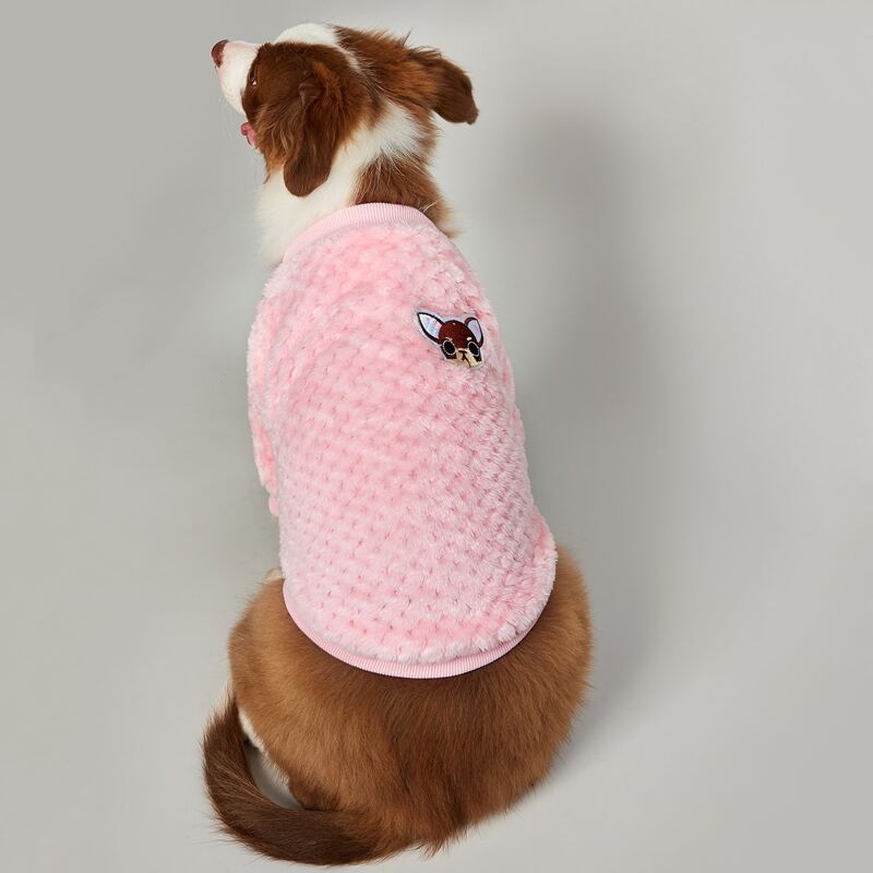 

1pc Dog Cartoon Patch Decor Top, Pink
