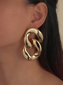 2pairs Chain Design Earrings