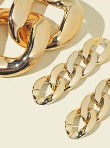 2pairs Chain Design Earrings