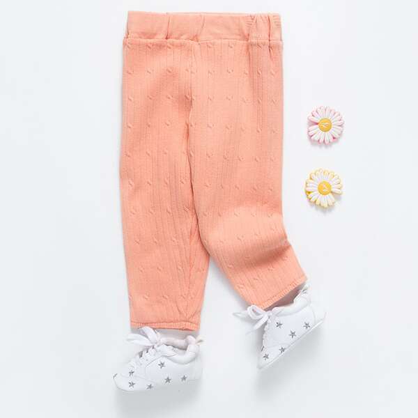 

Toddler Girls Plush Lined Leggings, Coral orange