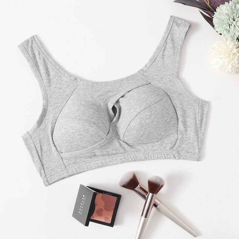 

Solid Wireless Bra, Light grey