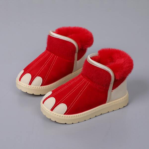 

Toddler Girls Color Block Ankle Boots, Red