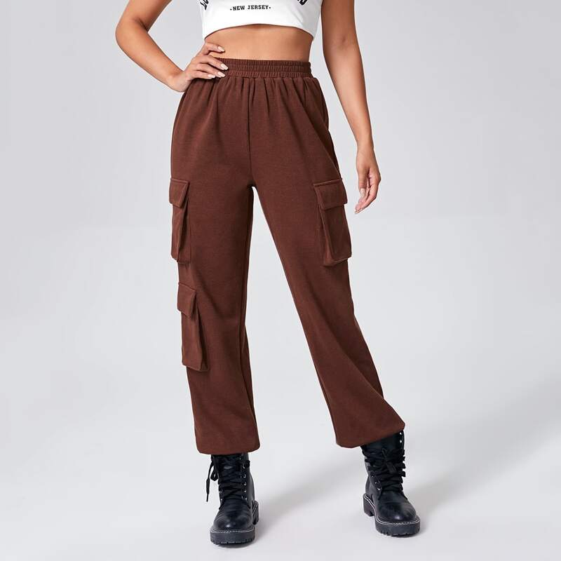 

Flap Pocket Side Cargo Pants, Rust brown