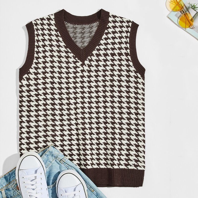 

Guys Houndstooth Sweater Vest, Multicolor