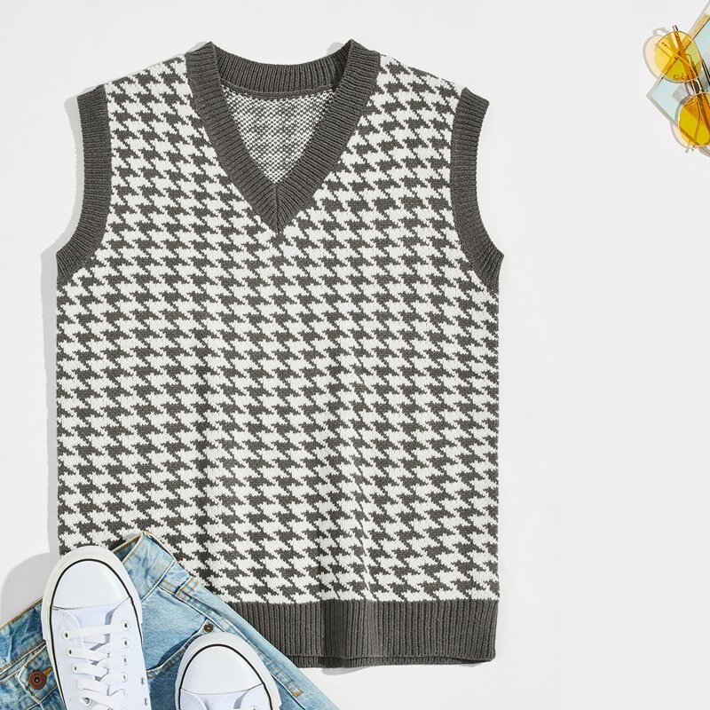 

Guys Houndstooth Sweater Vest, Multicolor