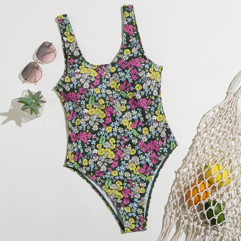 

Floral One Piece Swimsuit, Multicolor