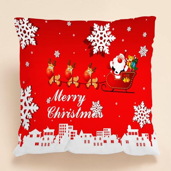 

Christmas Pattern Cushion Cover Without Filler, Multicolor