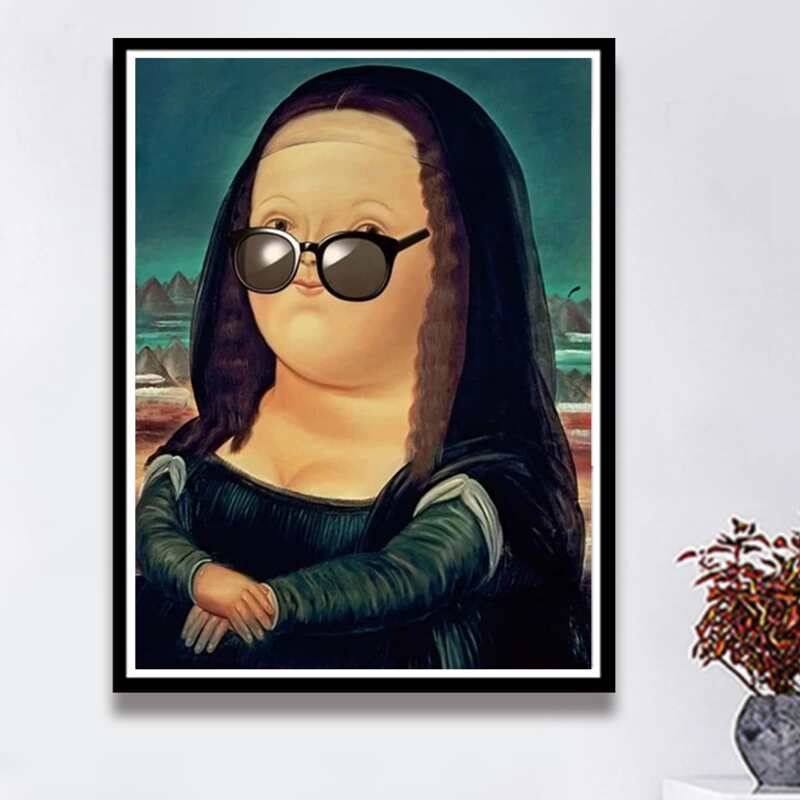 

Cartoon Monalisa Print Diamond Painting Without Frame, Multicolor