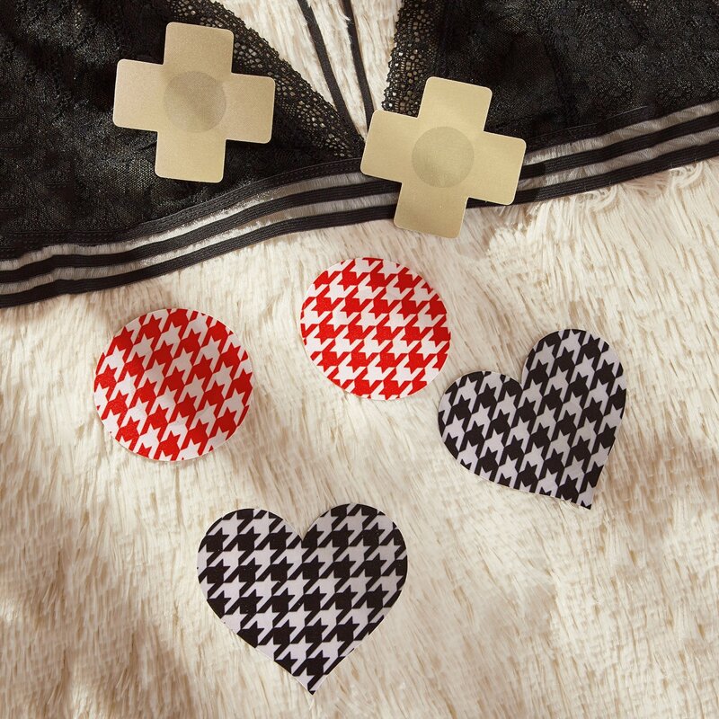 

3pairs Houndstooth Nipple Cover, Multicolor