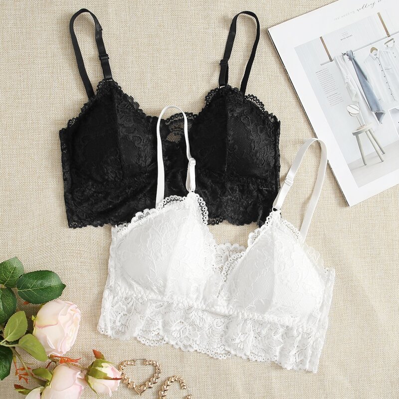 

2pack Lace Bra Set, Black and white