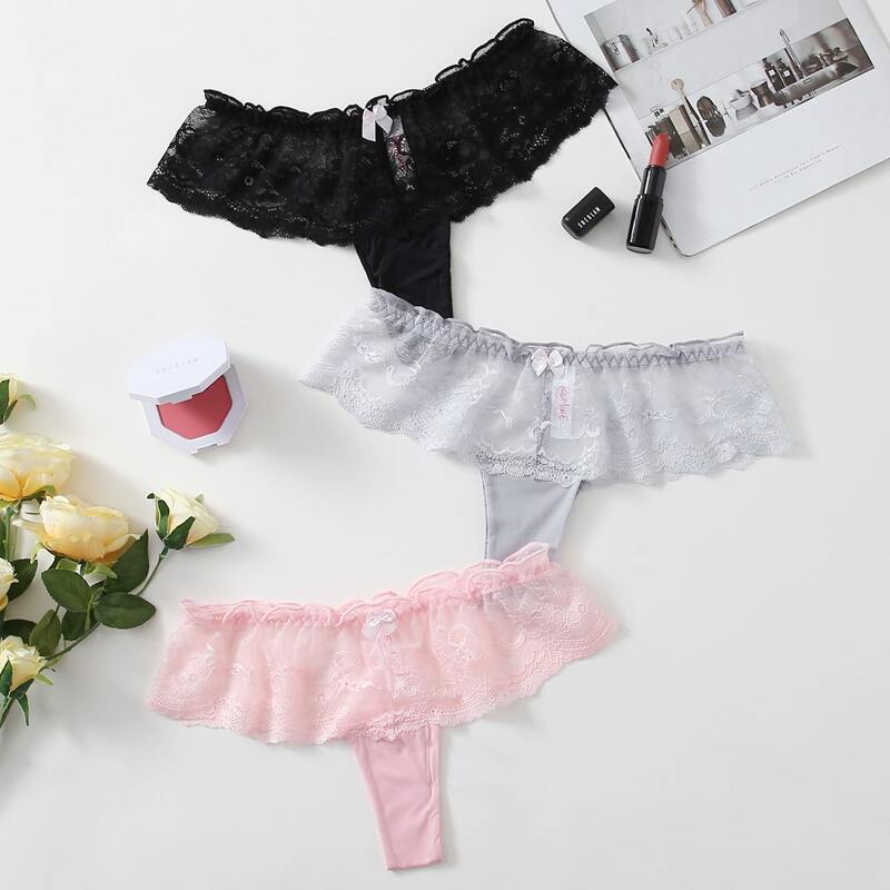 

3pack Lace Panty Set, Multicolor