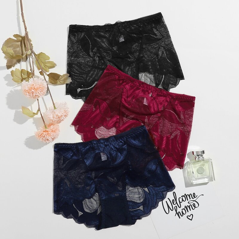 

3pack Lace Scallop Panty Set, Multicolor