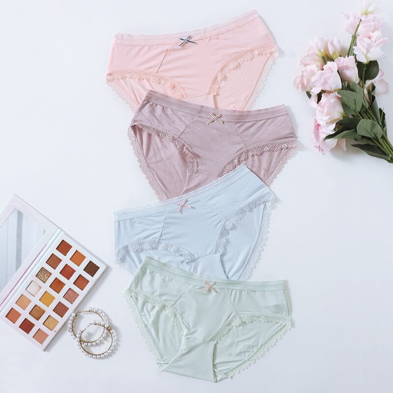 

4pack Lace Trim Panty Set, Multicolor