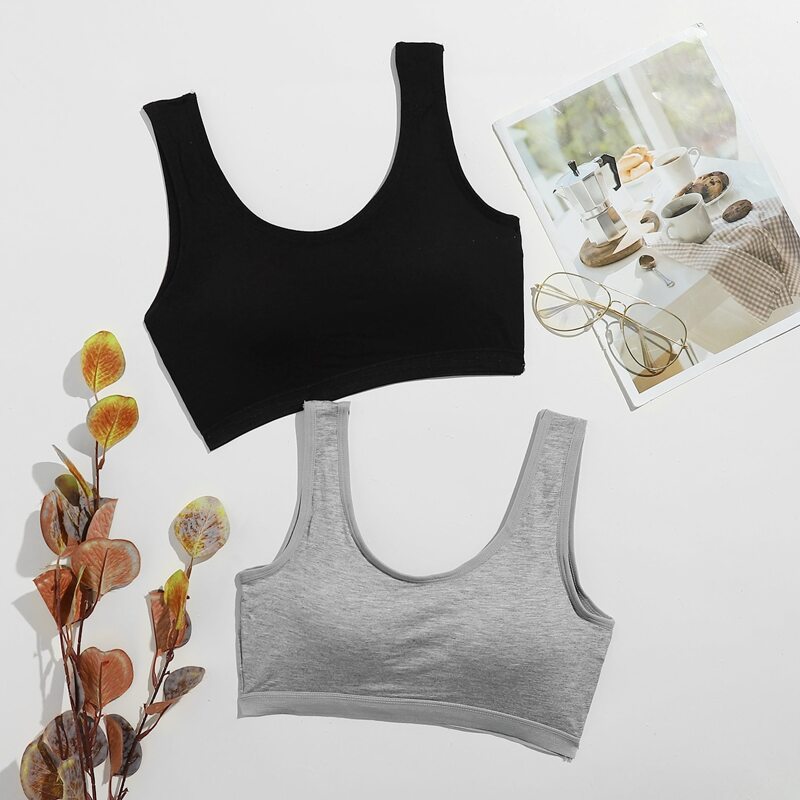 

2pack Simple Bra Set, Multicolor