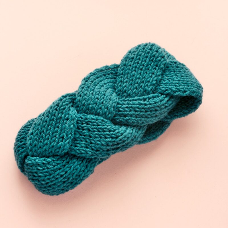 

1pc Cable Knit Headband, Blue