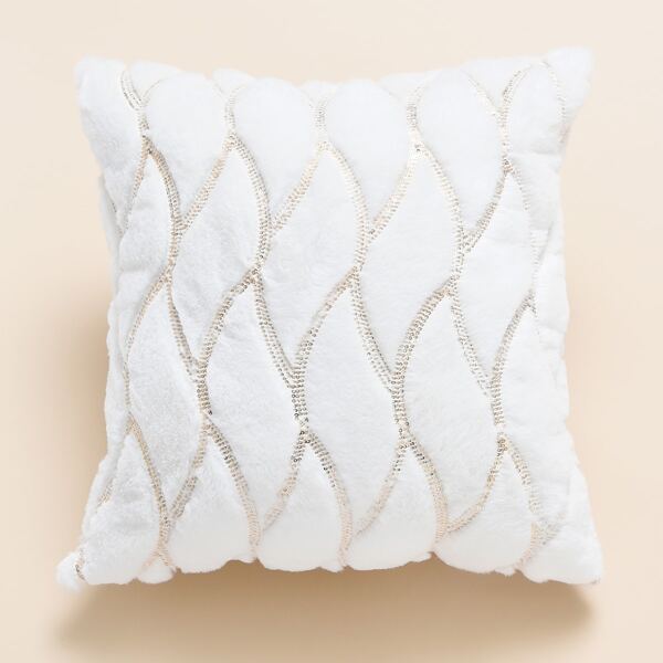 

Plush Cushion Cover Without Filler, White