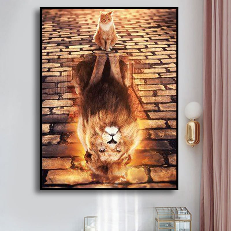 

Animal Print DIY Diamond Painting Without Frame, Multicolor