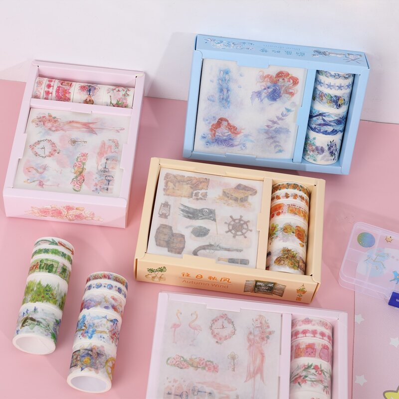 

1box Mixed Pattern Random Sticker & Decorative Tape, Multicolor