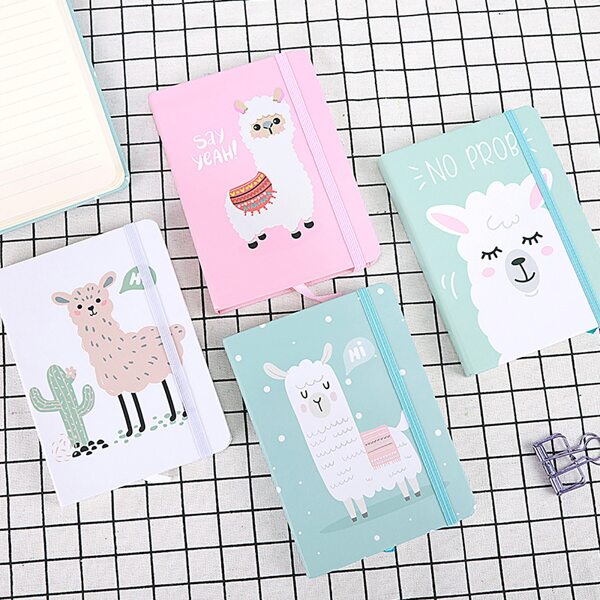 

1pack Alpaca Print Cover Random Notebook, Multicolor
